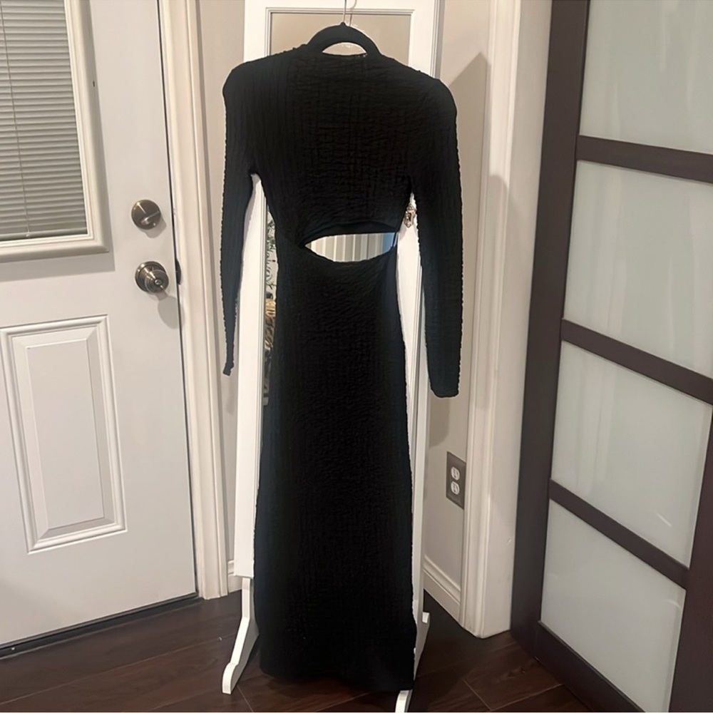 NWT Zara Chic Black Cutout Maxi Dress - Picture 4 of 8